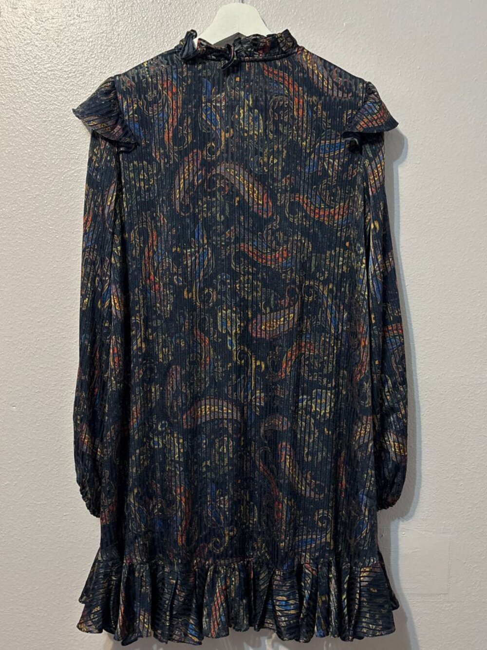 Maje Riley Printed Ruffle Mini Dress – Size 2 - Picture 3 of 6